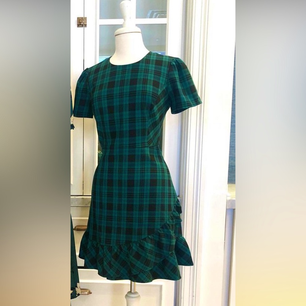 Draper James Blackwatch Plaid Ruffle Hem Dress